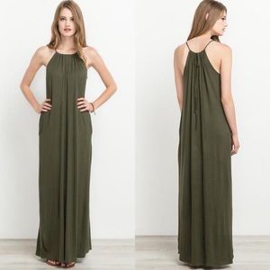 🎉HP🎉 Olive green adjustable maxi dress